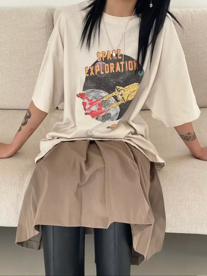 Kare - Korean Women Fashion - #momslook - Space Tee - 3