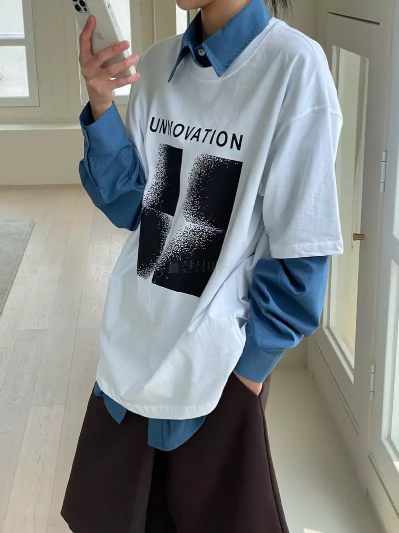 Kare - Korean Women Fashion - #momslook - Unovation Tee - 11