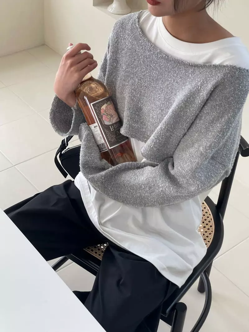 Kare - Korean Women Fashion - #momslook - Layered Knit Tee - 6