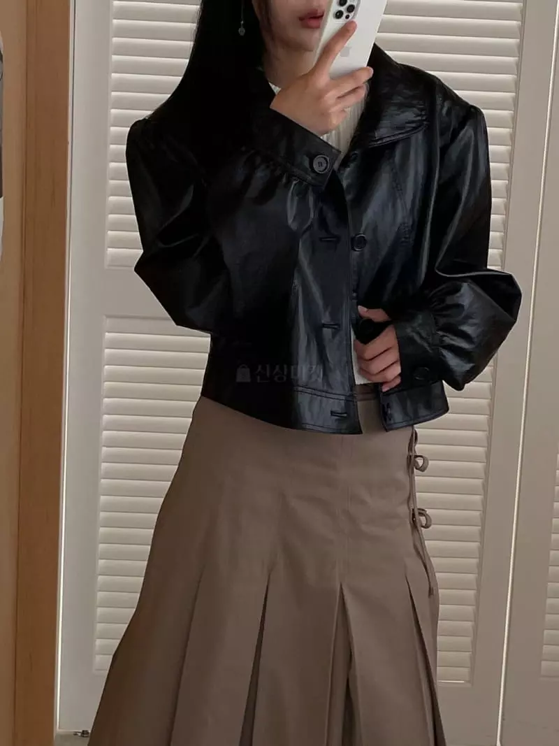 Kare - Korean Women Fashion - #momslook - Leather Pad Jacket - 10