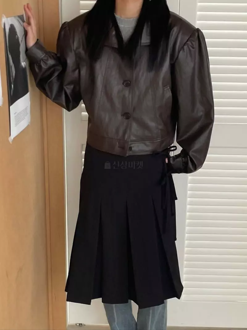 Kare - Korean Women Fashion - #thelittlethings - Leather Pad Jacket - 4