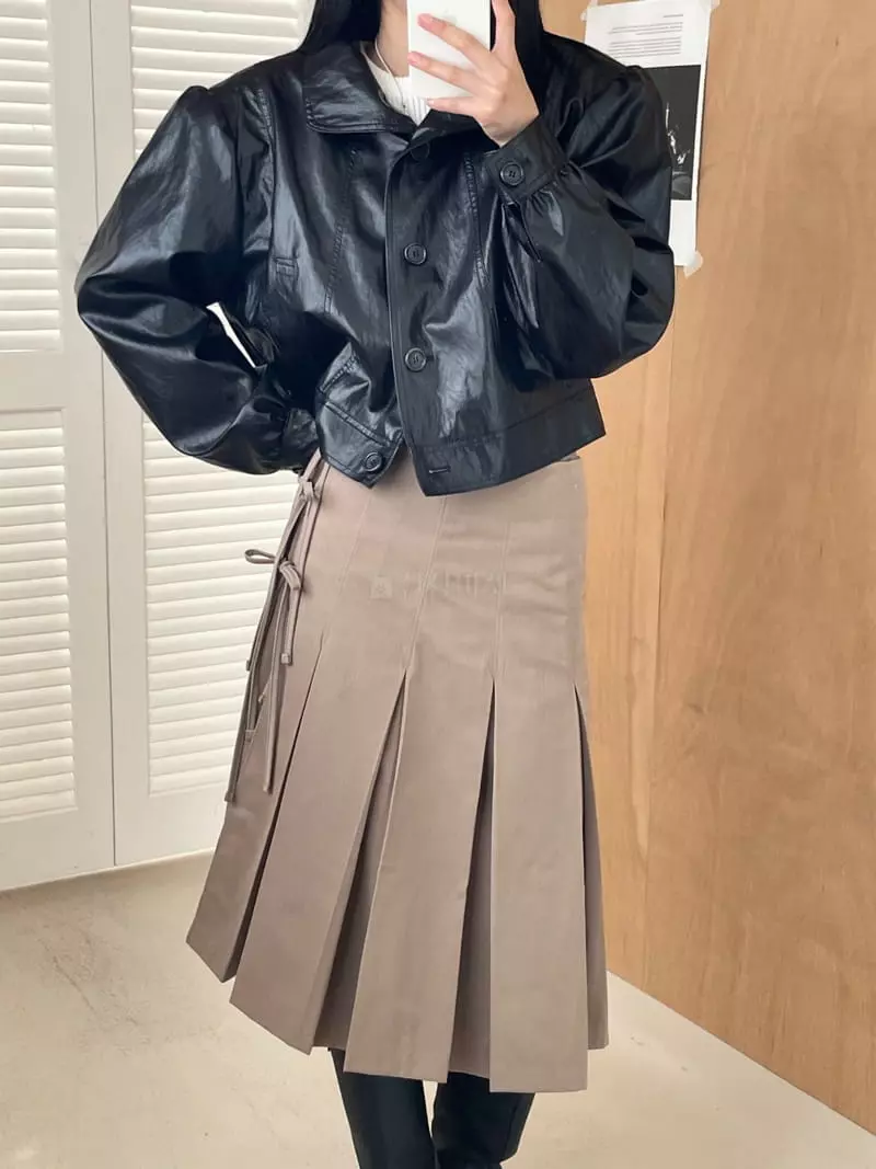 Kare - Korean Women Fashion - #momslook - Leather Pad Jacket - 6