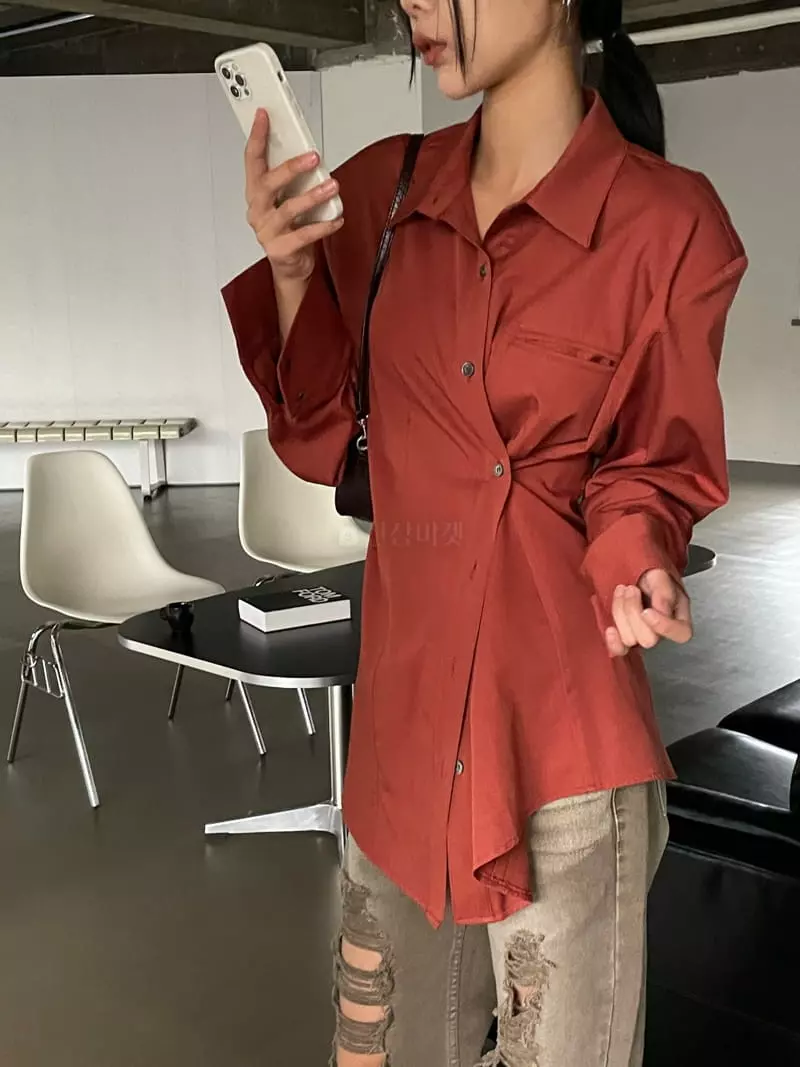 Kare - Korean Women Fashion - #restrostyle - Pad Wrap Shirt - 2