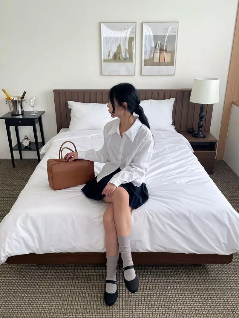Kare - Korean Women Fashion - #vintagekidsstyle - Plain Shirt - 3