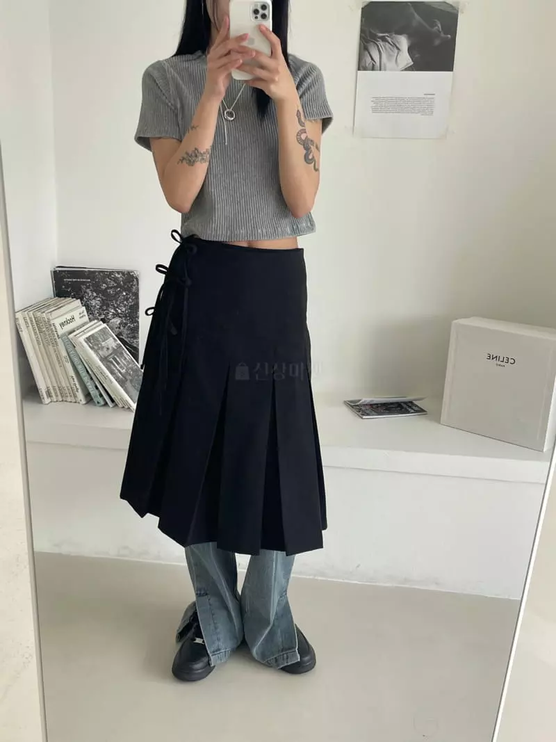 Kare - Korean Women Fashion - #womensfashion - Wrap Wrinkle Skrit - 7