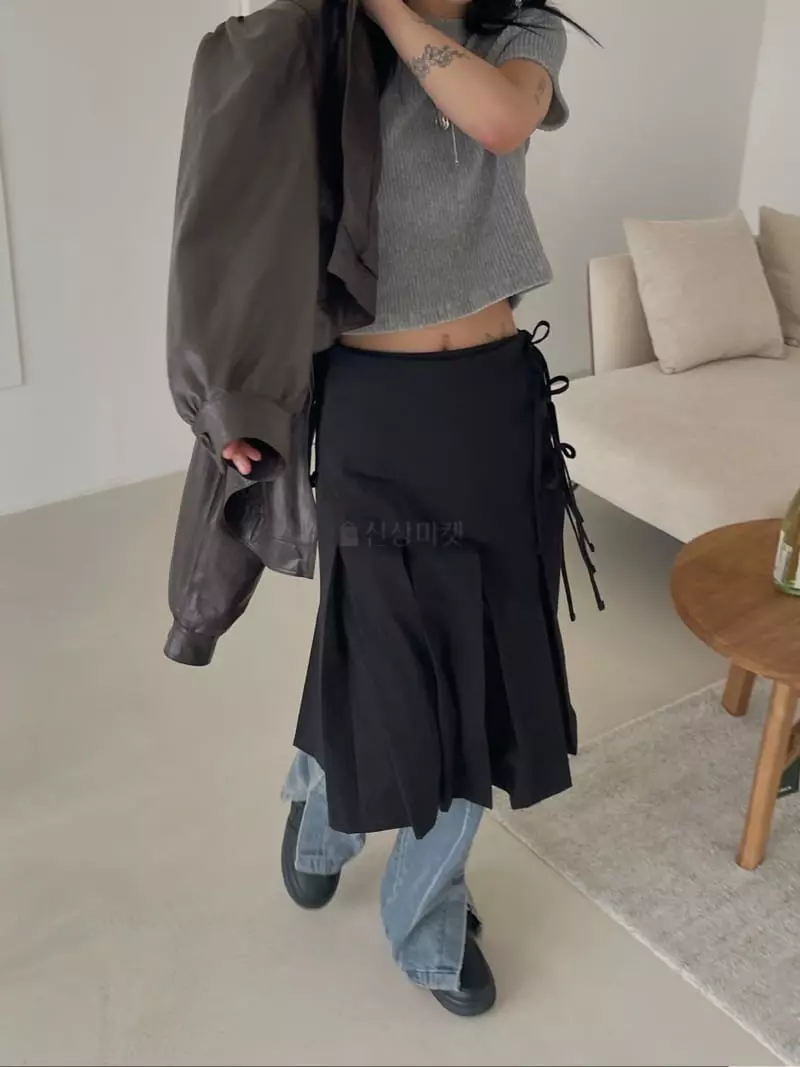 Kare - Korean Women Fashion - #womensfashion - Wrap Wrinkle Skrit - 9