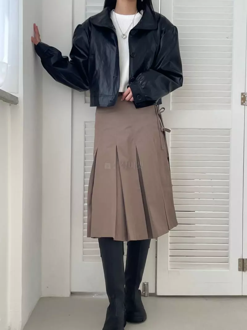 Kare - Korean Women Fashion - #womensfashion - Leather Pad Jacket - 11