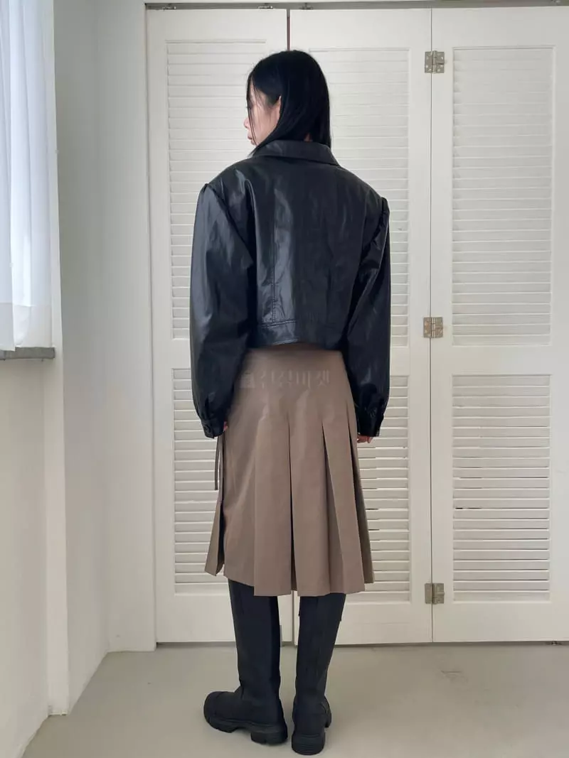 Kare - Korean Women Fashion - #womensfashion - Leather Pad Jacket - 9