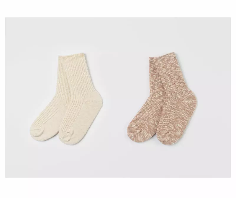 Kids Clara - Korean Women Fashion - #womensfashion - Sandy Knit Mom Socks Set [set of 5] - 5