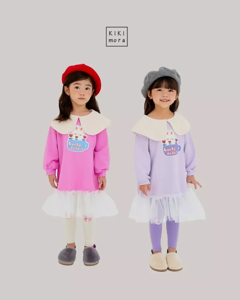 Kikimora - Korean Children Fashion - #designkidswear - Lovely Rabbit Sha One-piece - 4