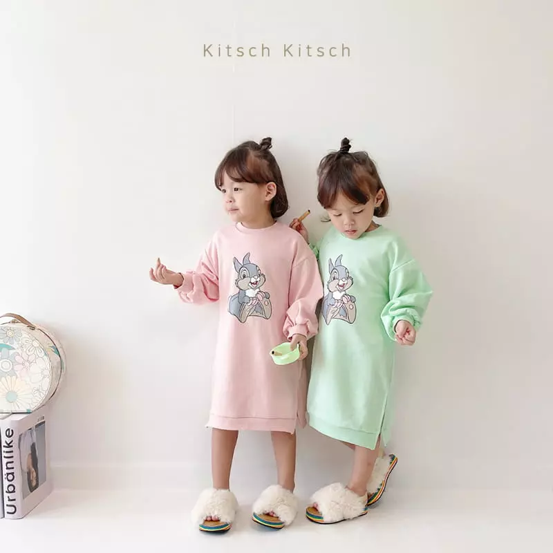 Kitsch Kitsch - Korean Children Fashion - #childrensboutique - Disney Sweatshirt One-piece - 6