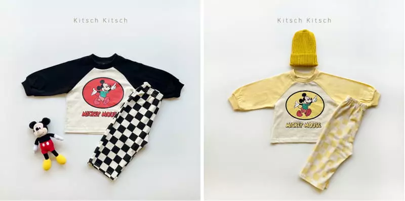 Kitsch Kitsch - Korean Children Fashion - #magicofchildhood - Micky Naglan Top Bottom Set - 2