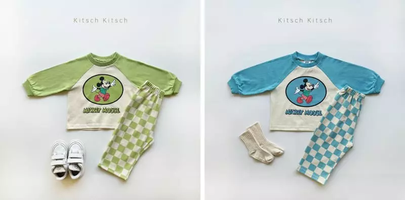 Kitsch Kitsch - Korean Children Fashion - #minifashionista - Micky Naglan Top Bottom Set - 3