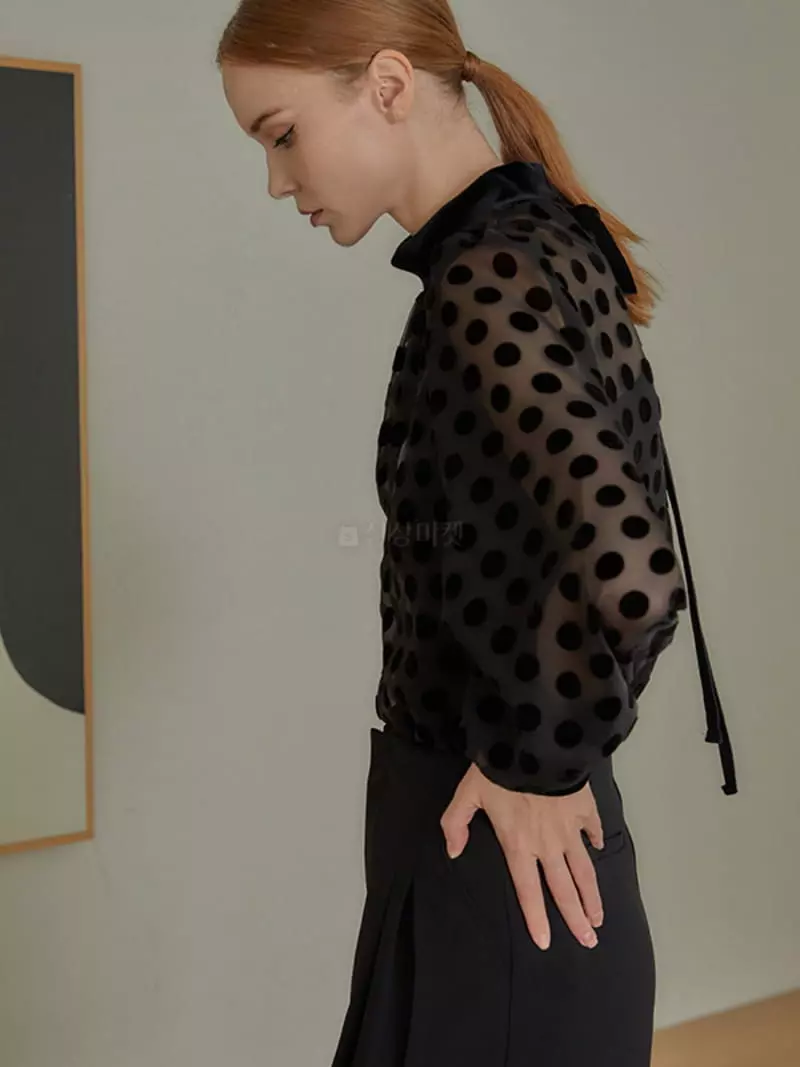 Kkonju - Korean Women Fashion - #momslook - Ale Dot Blouse - 6