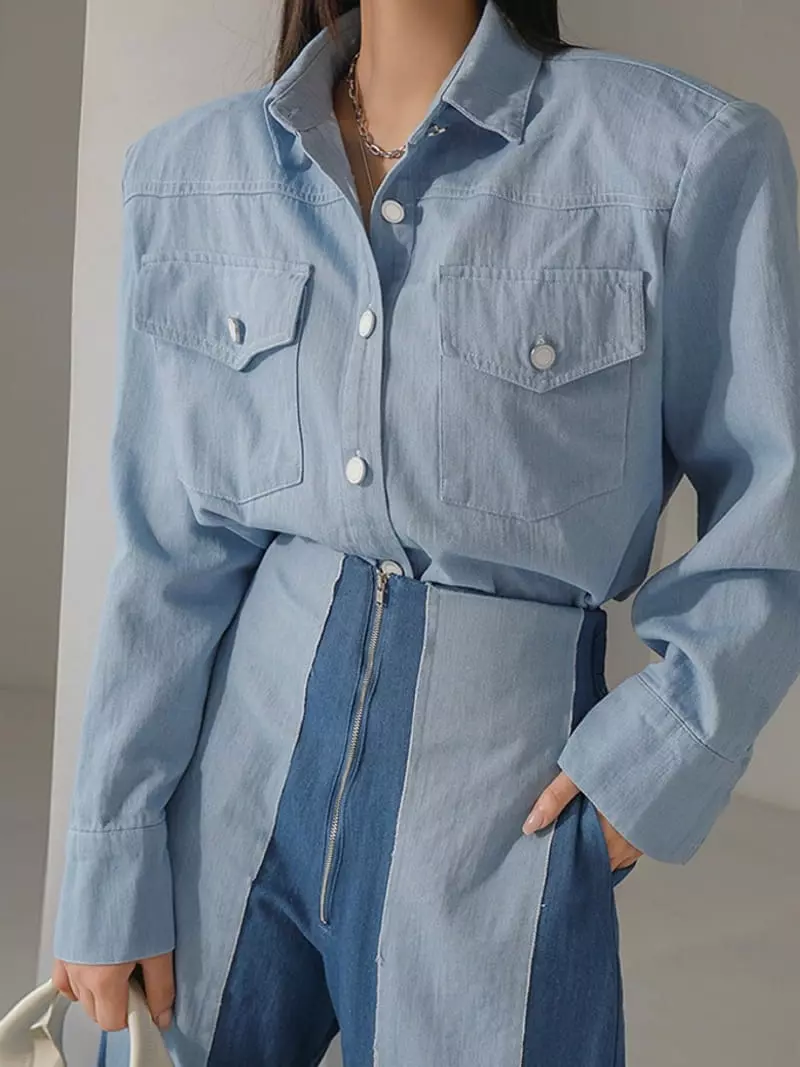Kkonju - Korean Women Fashion - #momslook - Denim Shirt