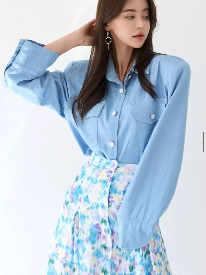 Kkonju - Korean Women Fashion - #momslook - Denim Shirt - 5