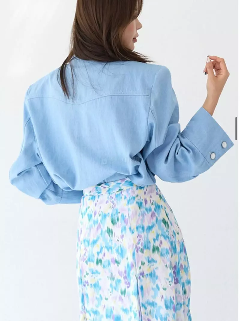 Kkonju - Korean Women Fashion - #momslook - Denim Shirt - 9