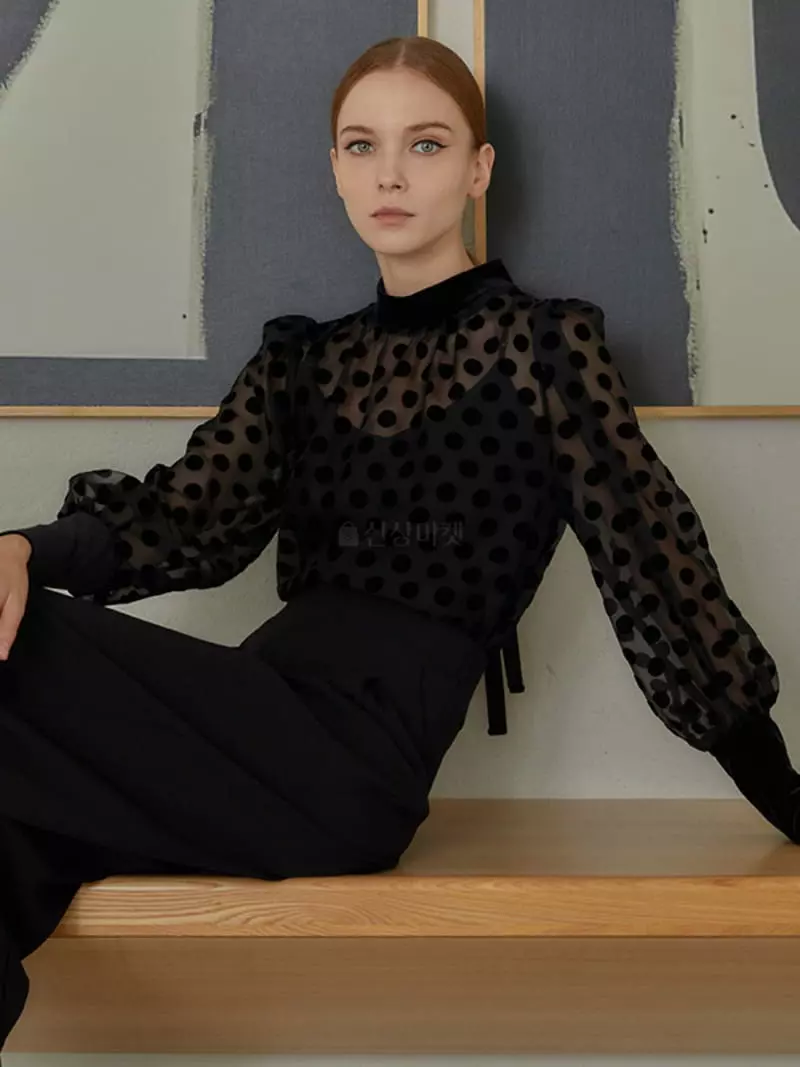 Kkonju - Korean Women Fashion - #shopsmall - Ale Dot Blouse - 4