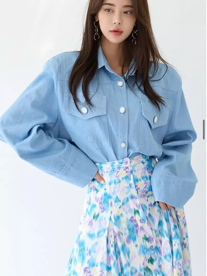 Kkonju - Korean Women Fashion - #womensfashion - Denim Shirt - 6