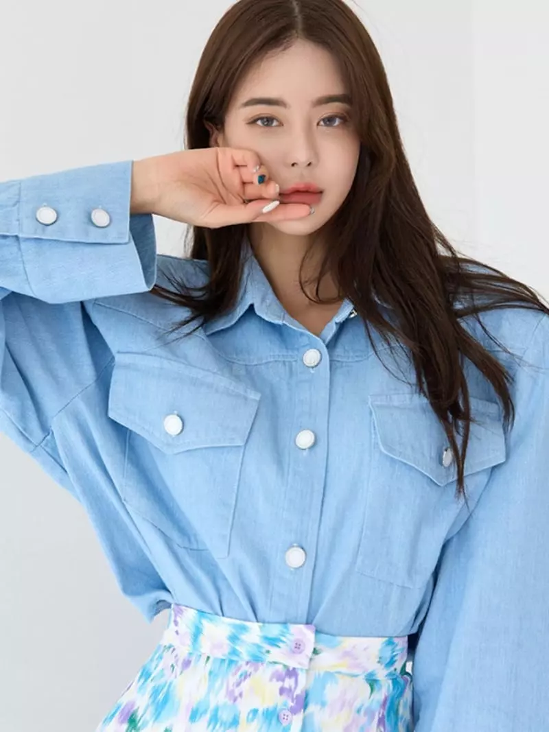 Kkonju - Korean Women Fashion - #womensfashion - Denim Shirt - 8