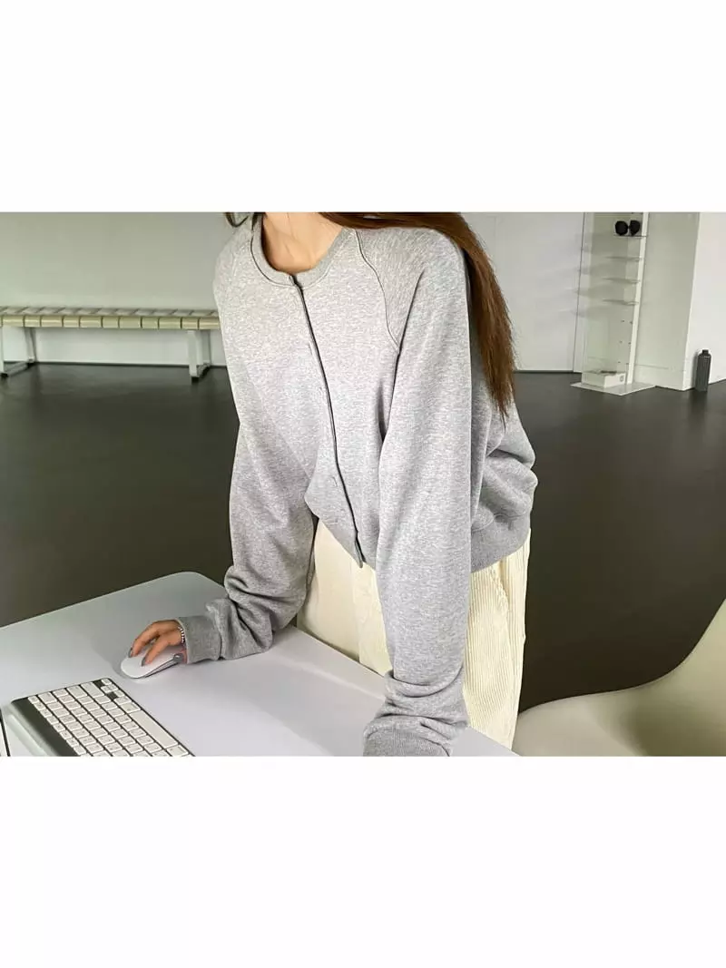 Knock - Korean Women Fashion - #momslook - Button Sweatshirt - 5