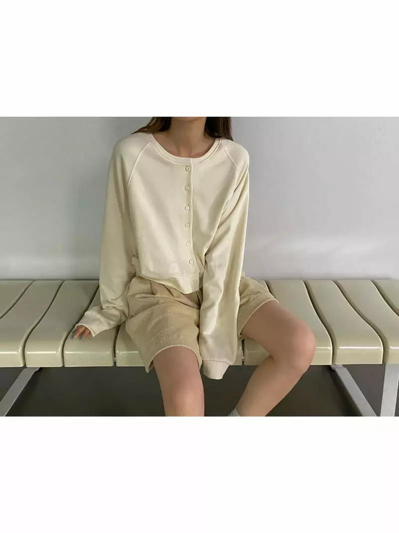 Knock - Korean Women Fashion - #momslook - Button Sweatshirt - 9