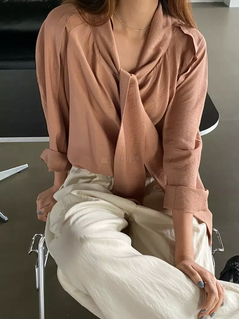Knock - Korean Women Fashion - #momslook - Le Tie Blouse - 3