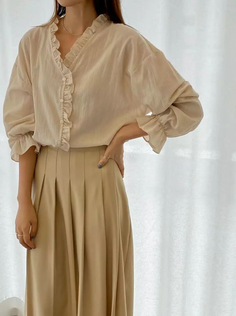 Knock - Korean Women Fashion - #momslook - Natural Blouse - 4