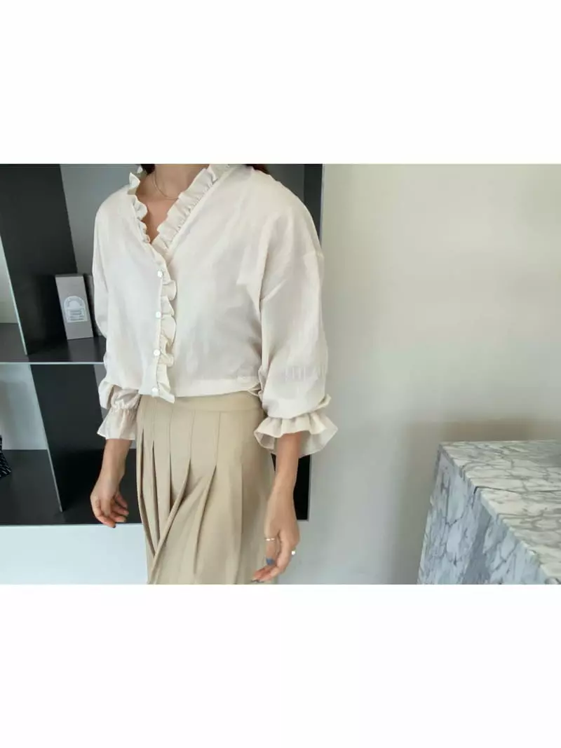 Knock - Korean Women Fashion - #vintageinspired - Natural Blouse - 6