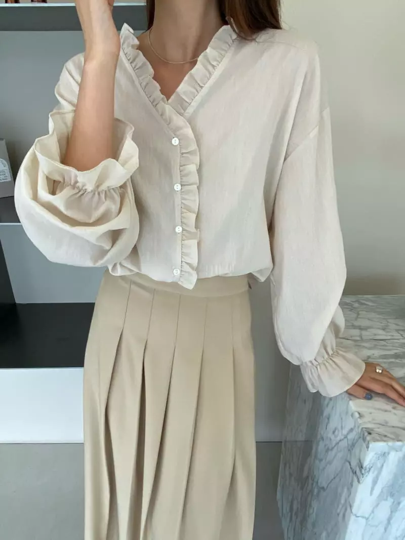 Knock - Korean Women Fashion - #vintagekidsstyle - Natural Blouse - 7