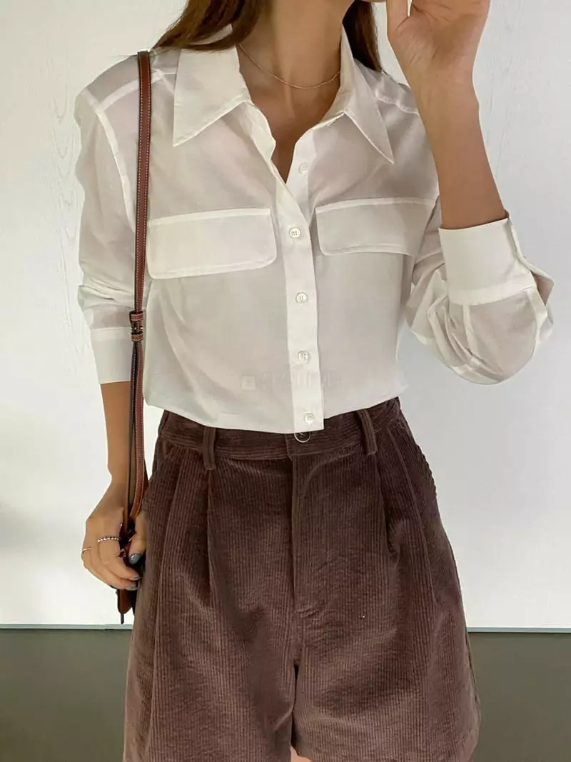Knock - Korean Women Fashion - #womensfashion - Pocket Blouse - 8