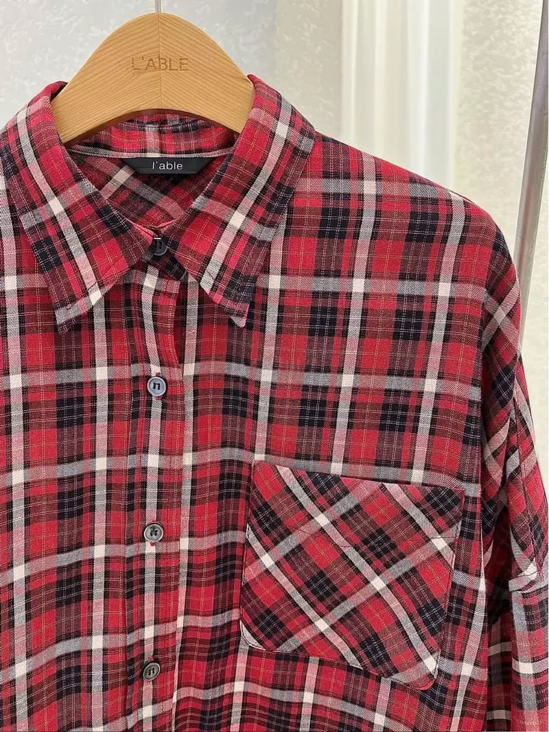 Lable - Korean Women Fashion - #momslook - Check Shirt - 4