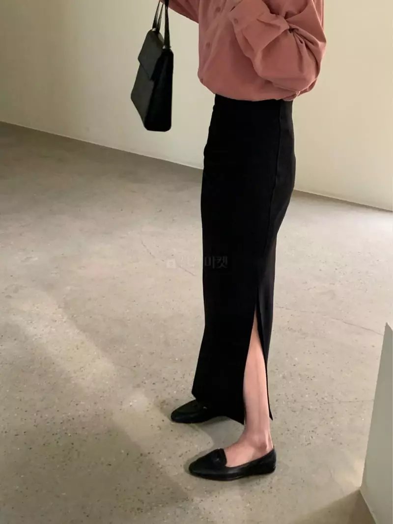 Lake Side - Korean Women Fashion - #womensfashion - Shirring Slit Skirt - 4