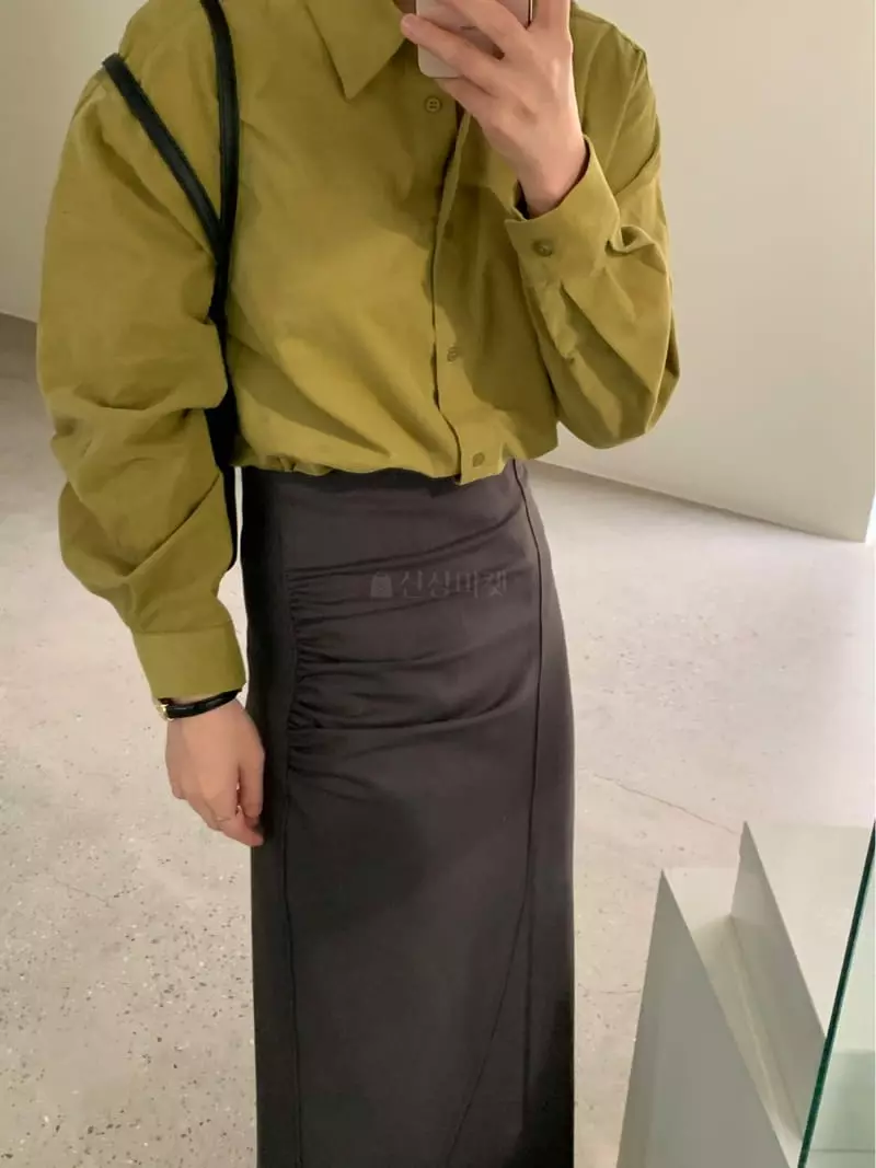 Lake Side - Korean Women Fashion - #momslook - Shirring Slit Skirt - 6