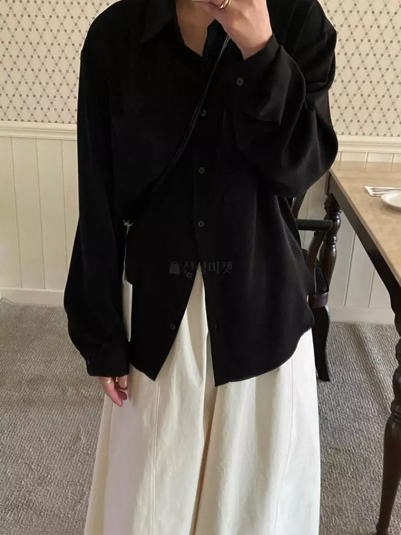 Lake Side - Korean Women Fashion - #momslook - Mat Silky Blouse - 6