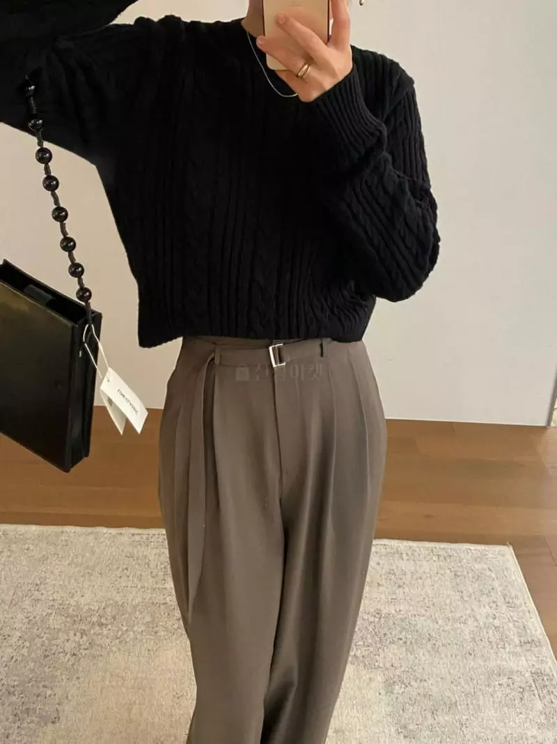 Lake Side - Korean Women Fashion - #shopsmall - Twist Cash Knit Tee - 6