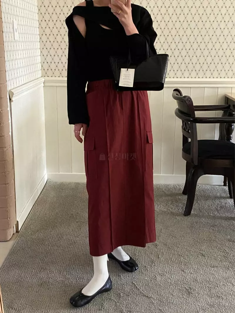 Lake Side - Korean Women Fashion - #thatsdarling - Cargo Banding Skirt - 3