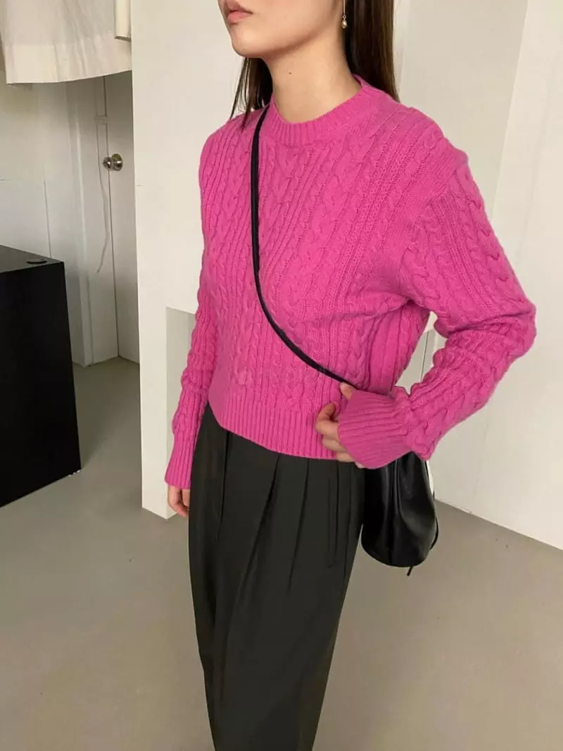 Lake Side - Korean Women Fashion - #thatsdarling - Twist Cash Knit Tee - 7