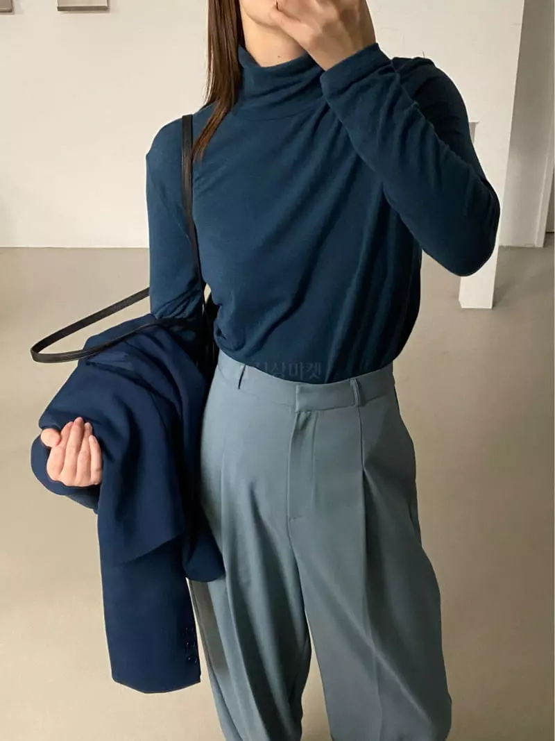 Lake Side - Korean Women Fashion - #womensfashion - Sof Turtleneck Tee - 8