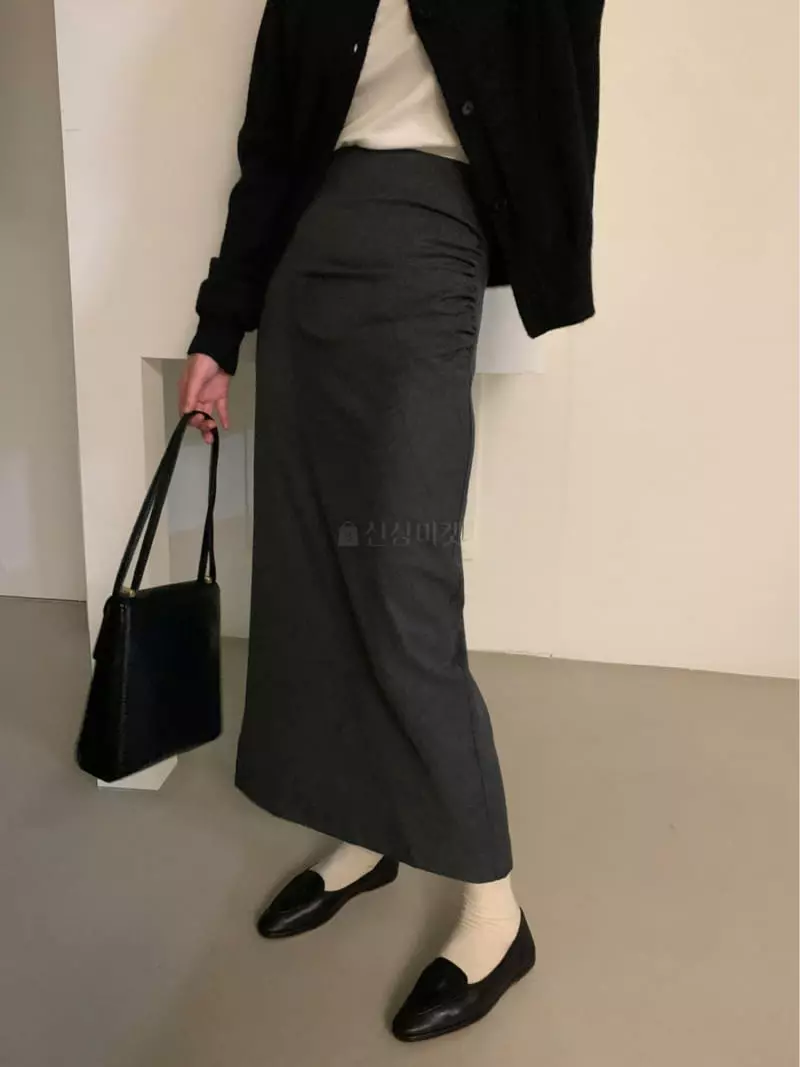 Lake Side - Korean Women Fashion - #womensfashion - Shirring Slit Skirt - 3