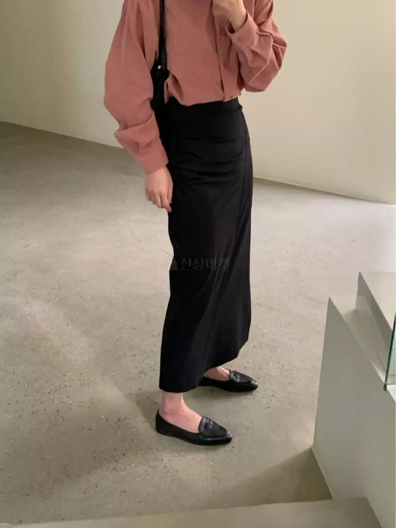 Lake Side - Korean Women Fashion - #womensfashion - Shirring Slit Skirt - 5