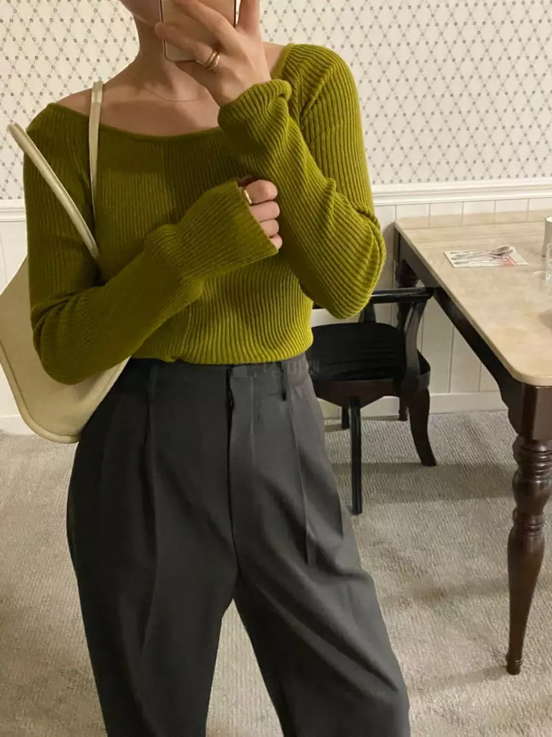 Lake Side - Korean Women Fashion - #momslook - Shelly Knit Tee - 4