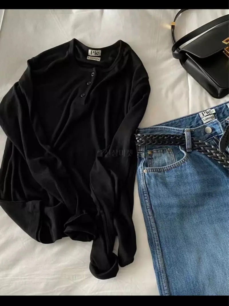 Lamagie Pie - Korean Women Fashion - #womensfashion - Henry Neck Tee - 4
