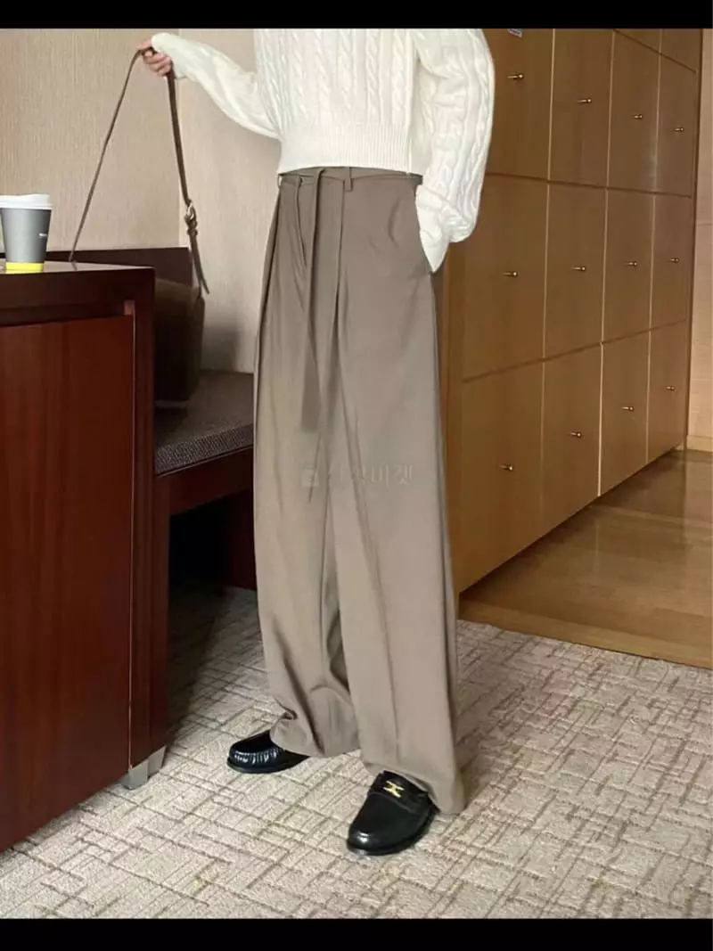 Lamagie Pie - Korean Women Fashion - #momslook - Belt Pants - 2