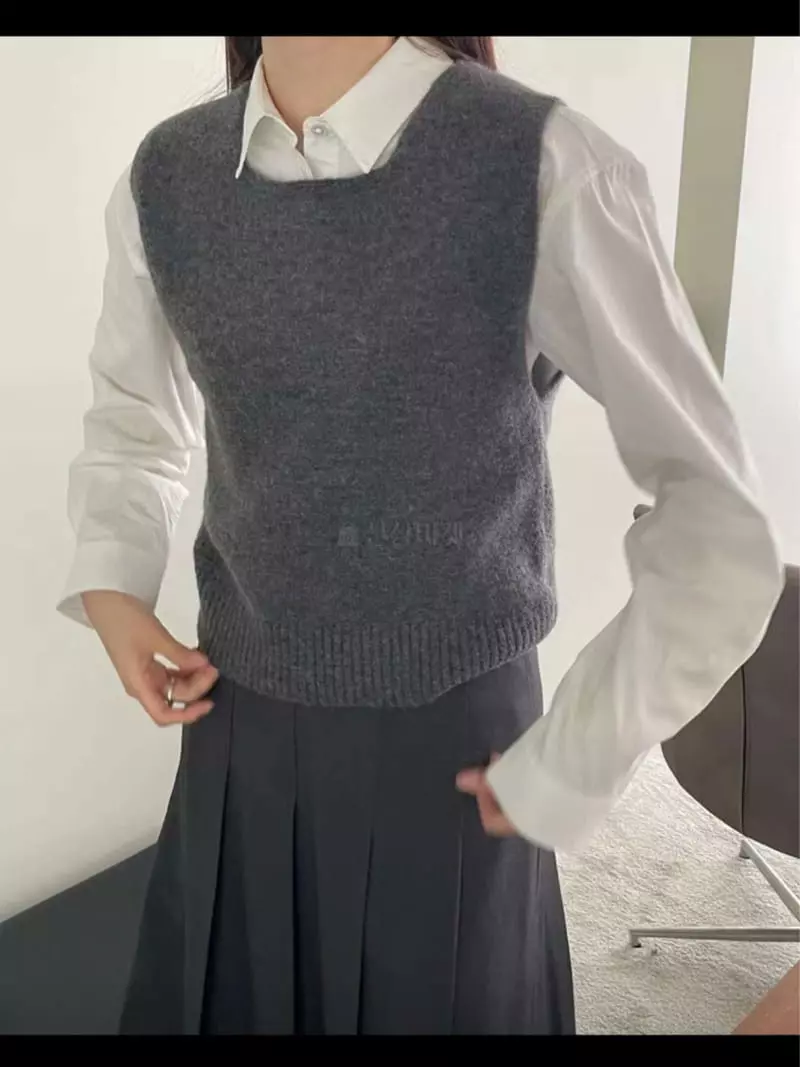 Lamagie Pie - Korean Women Fashion - #womensfashion - Alpaca Square Knit Tee - 4