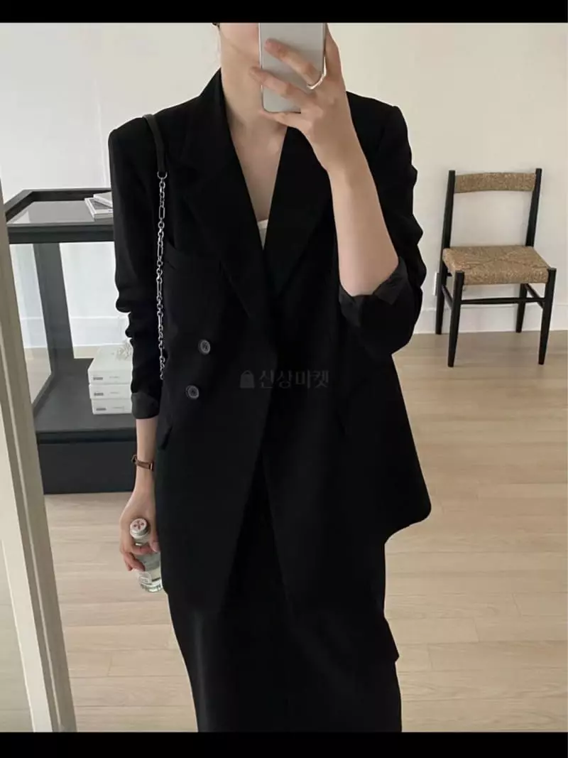 Lamagie Pie - Korean Women Fashion - #romanticstyle - Two Button Stitch Jacket - 3