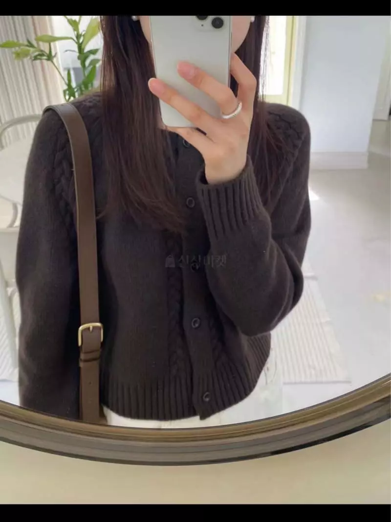 Lamagie Pie - Korean Women Fashion - #womensfashion - Cable Raglan Cardigan - 6