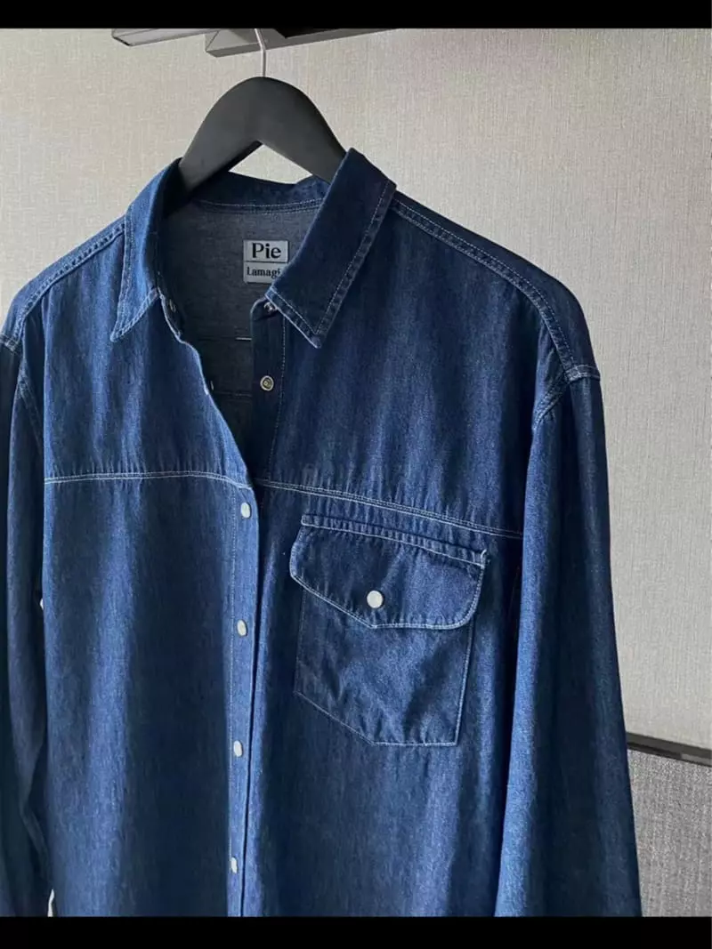 Lamagie Pie - Korean Women Fashion - #womensfashion - Pearl Snap Denim Shirt - 2