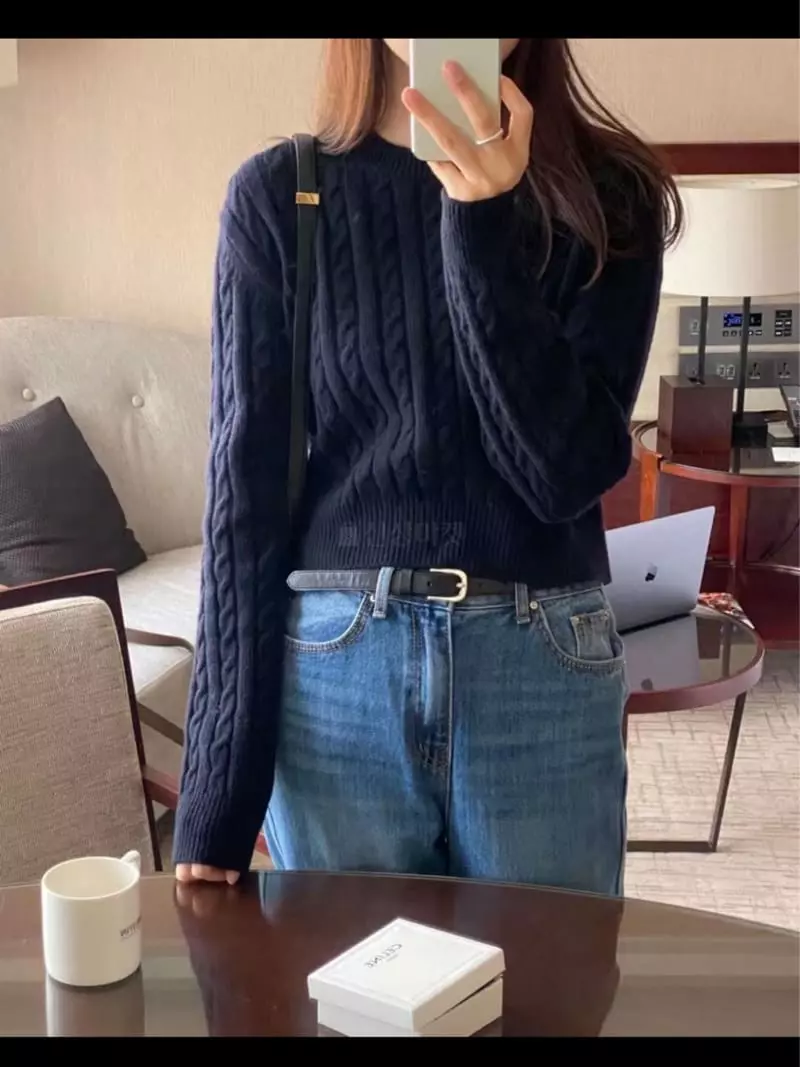 Lamagie Pie - Korean Women Fashion - #womensfashion - Sand Cable Knit Tee - 11
