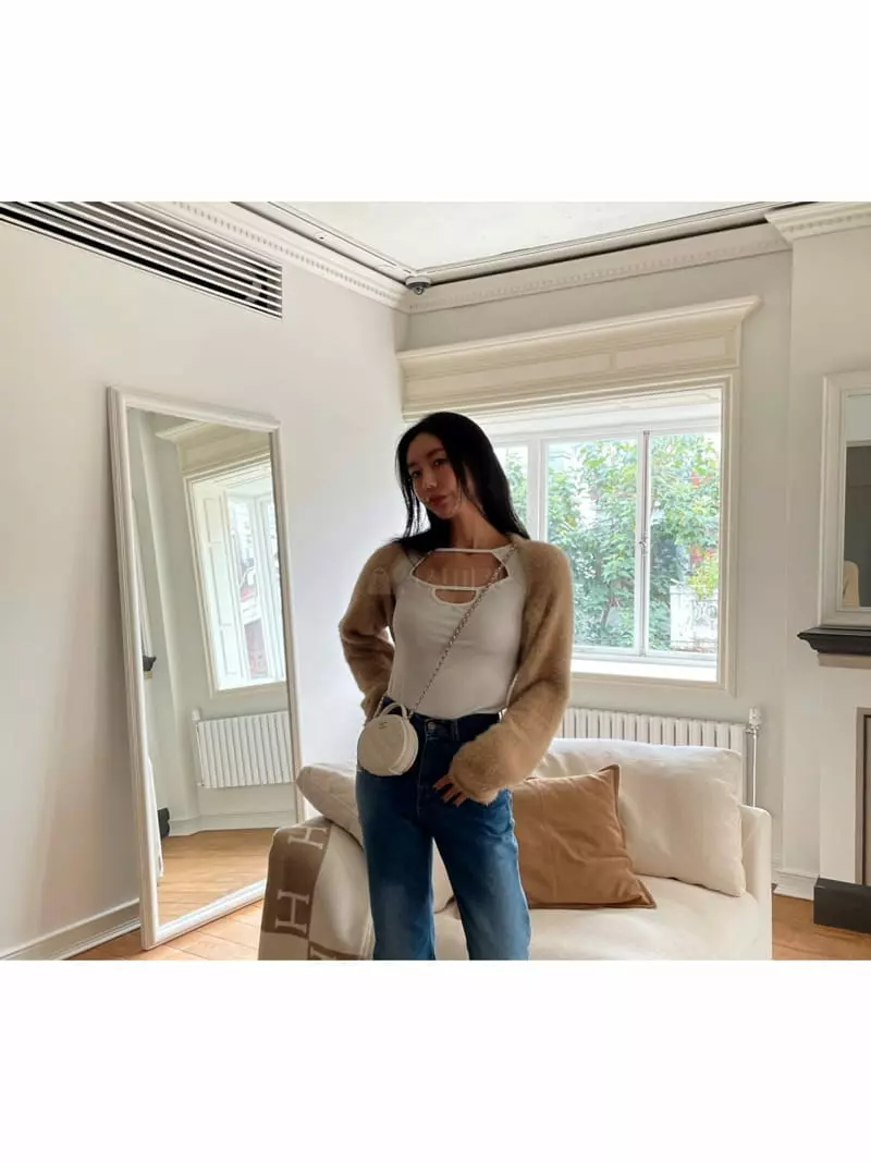 Lamp - Korean Women Fashion - #womensfashion - Wing Bolero Knit Tee - 4